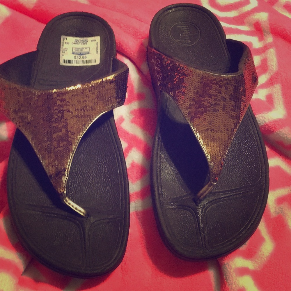 Fit Flop sequin Sandals Sz 10